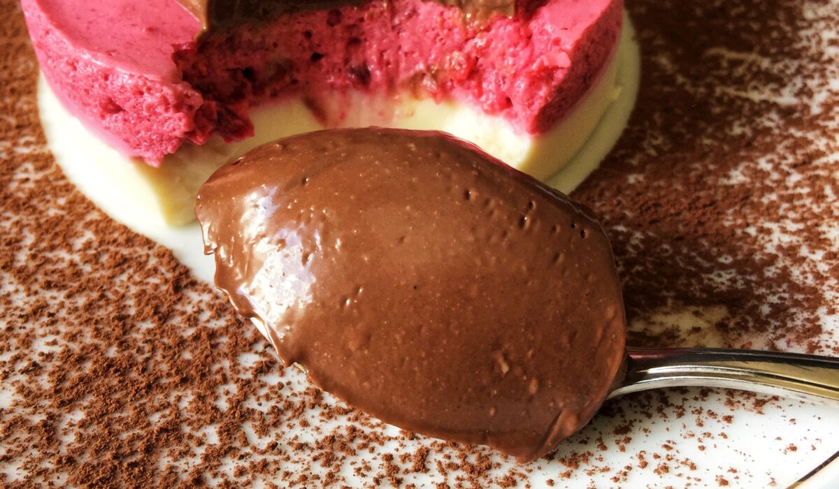 panna cotta z musem wiśniowym i kremem czekoladowymi keto i bez cukru
