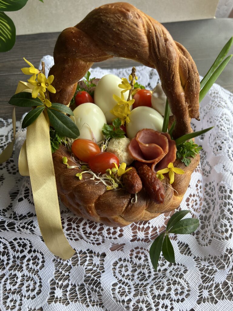 Koszyczek wielkanocny, keto, ręcznie robiony