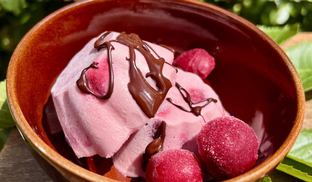 Lody bez cukru o smaku wiśniowo-maślanym