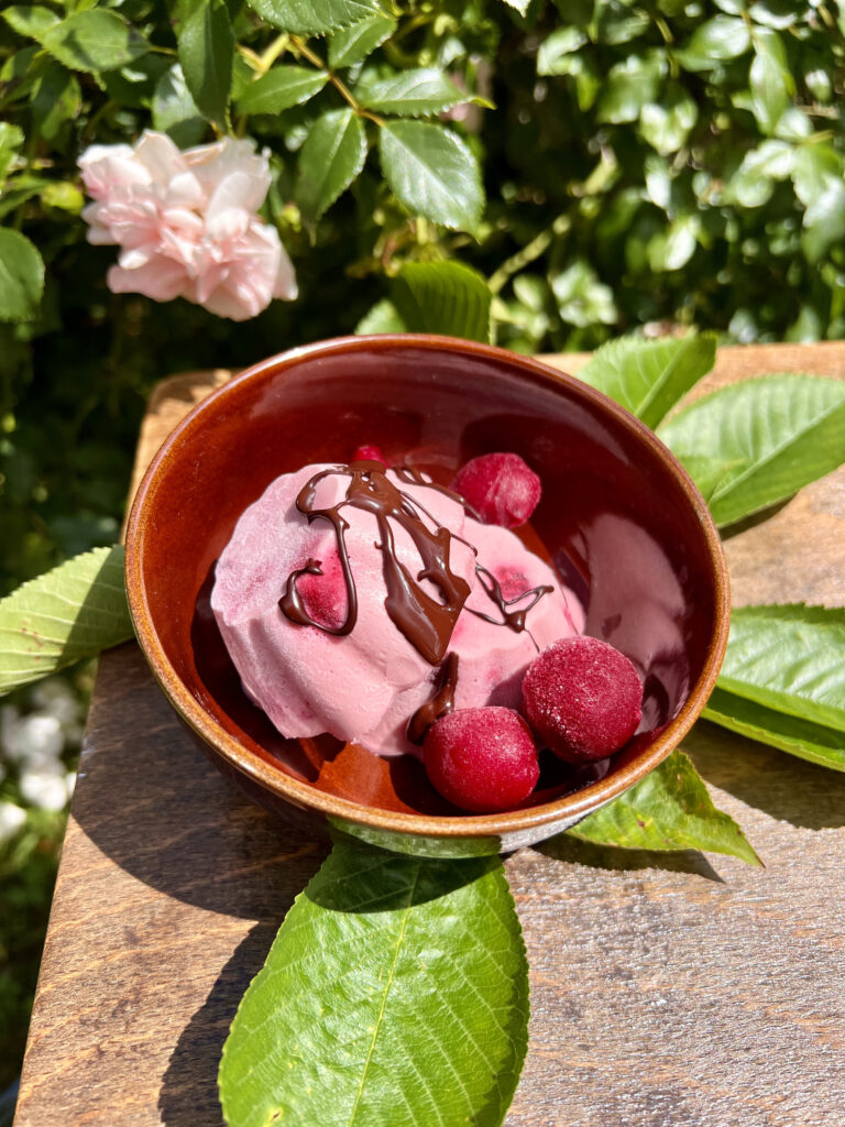 Lody bez cukru o smaku wiśniowo-maślanym