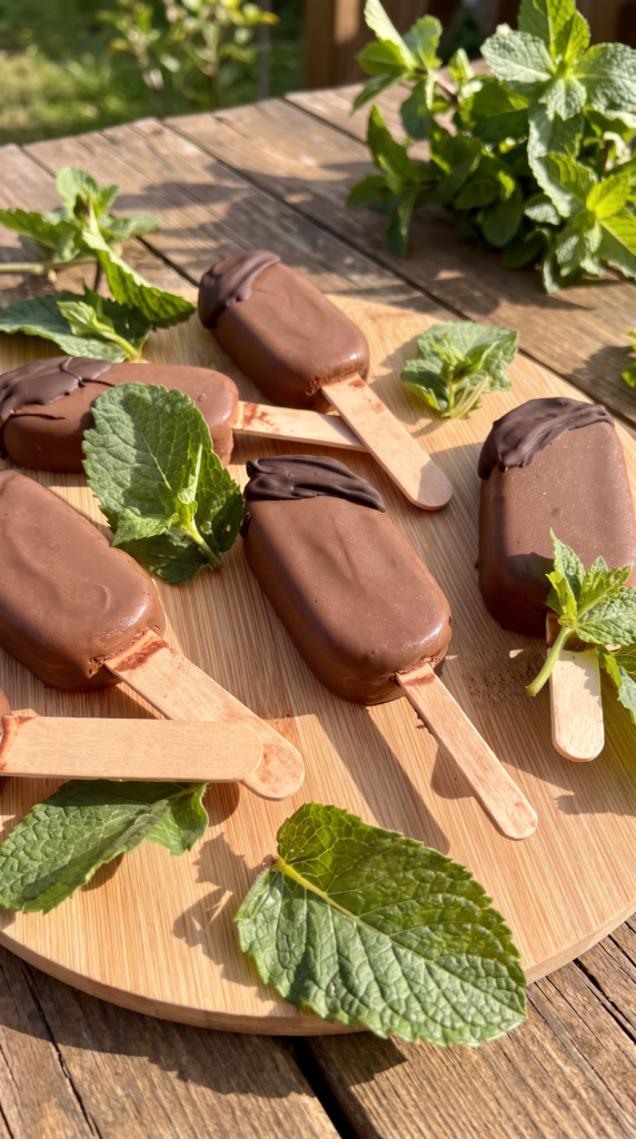Keto lody czekoladowo-miętowe, intensywne w smaku i kremowe