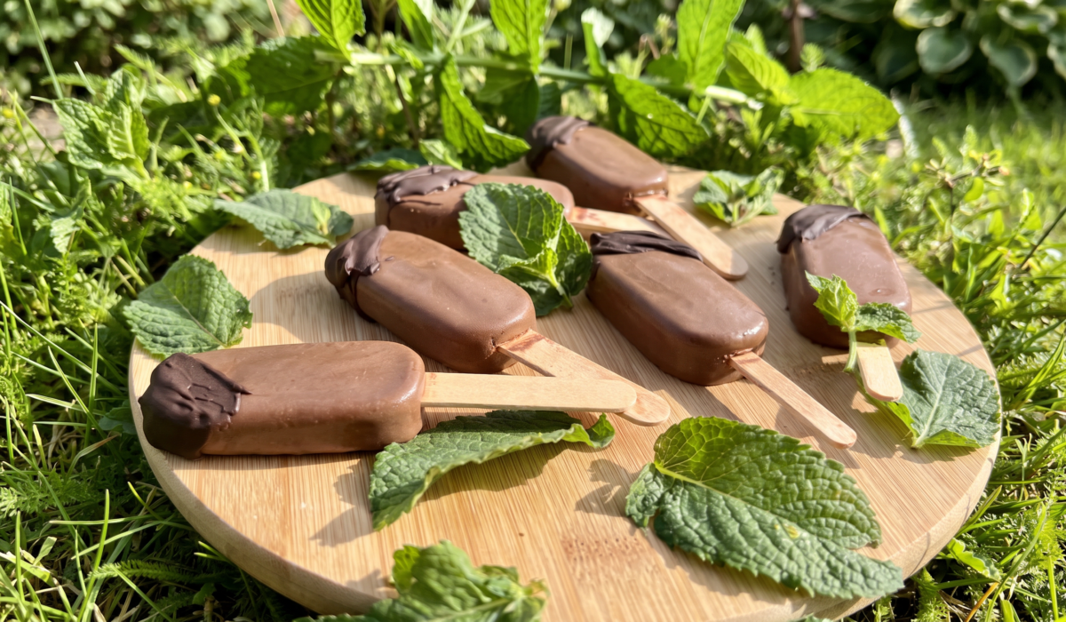 Keto lody czekoladowo-miętowe, intensywne w smaku i kremowe