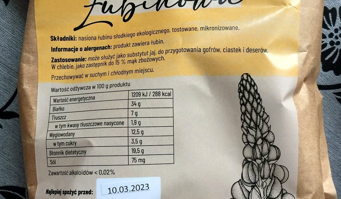 Mąka łubinowa - opakowanie mąki AG feeding