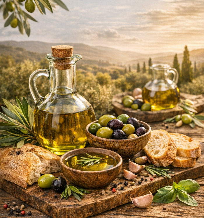 Oliwa złoto zdrowej kuchni.