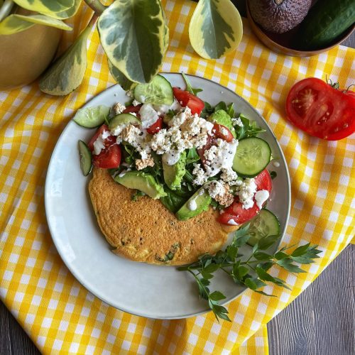 Puszysty keto omlet lubczykowy, bez glutenu