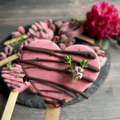 Keto lody malinowo - tymiankowe, bez cukru