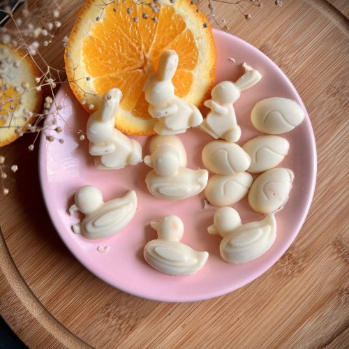 Keto frozen bites jogurtowo pomarańczowe , pralinki wielkanocne z zamrażalnika