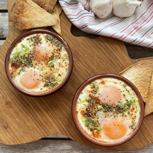 Jajka zapiekane z mascarpone i pomidorami, keto i low carb