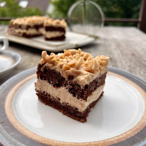 Keto tort kakaowo - fistaszkowy. Pyszne ciasto bez cukru i bez glutenu.