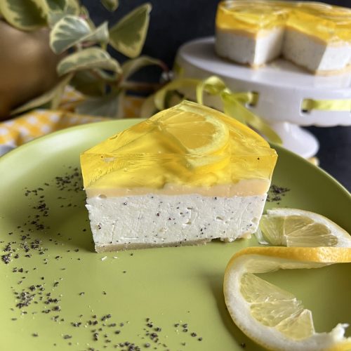 Keto sernik na zimno cytrynowy z makiem