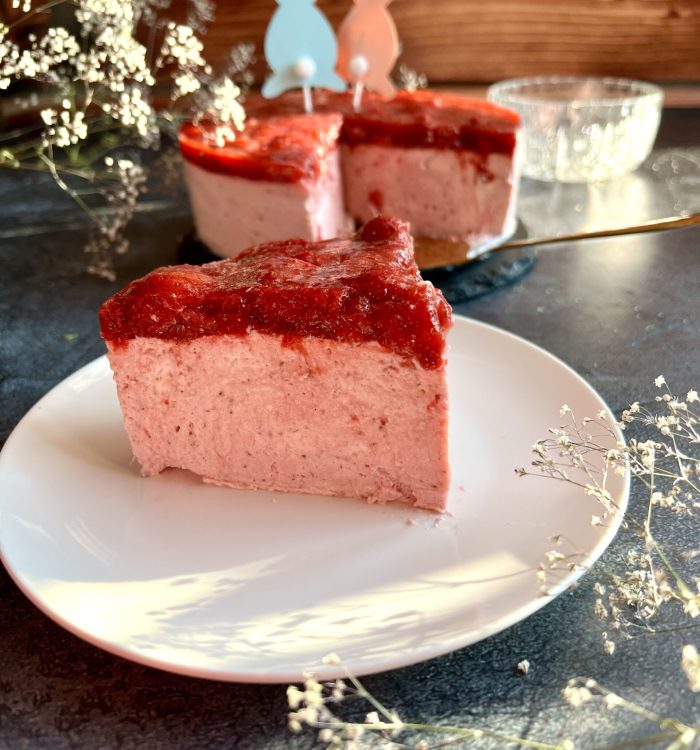 Fit sernik na zimno - podwójnie truskawkowy