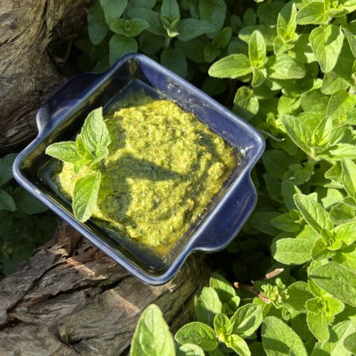 Domowe pesto, oregano, keto, low carb