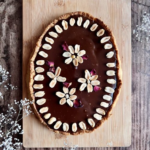 Keto mazurek snickers orzeszki ziemne, karmel, bez cukru i bez glutenu